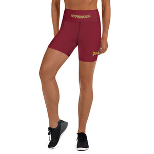 Hyperbolic Beast Burgundy Yoga Shorts